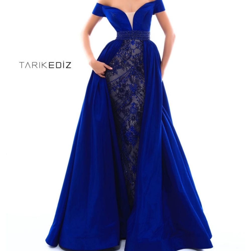 Tarik Ediz lace belted dress gown 8